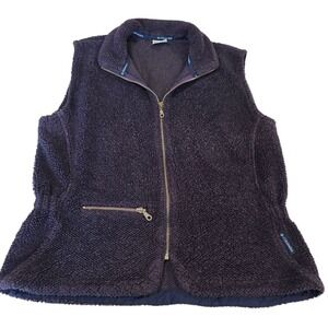 Vintage Columbia Sherpa Vest Womens‎ Purple L  Acrylic Blend USA Winter Top